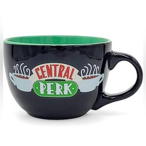 FRIENDS 24 Oz Oversized Central Perk Black and Green Coffee Mug